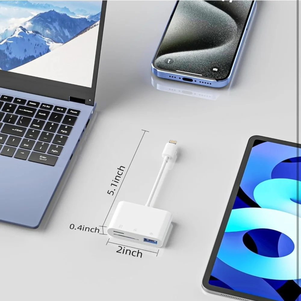 White USB Card Reader Hub